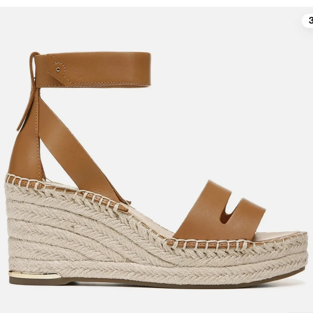 New Franco Sarto Women’s Callia Wedge Espedrille Sandals Summer Vacation Leather